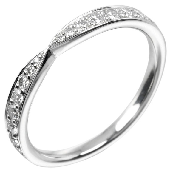 Tiffany & Co. Platinum Estate Diamond Grace Engagement Ring  TIFFANY Silver Diamond Ring